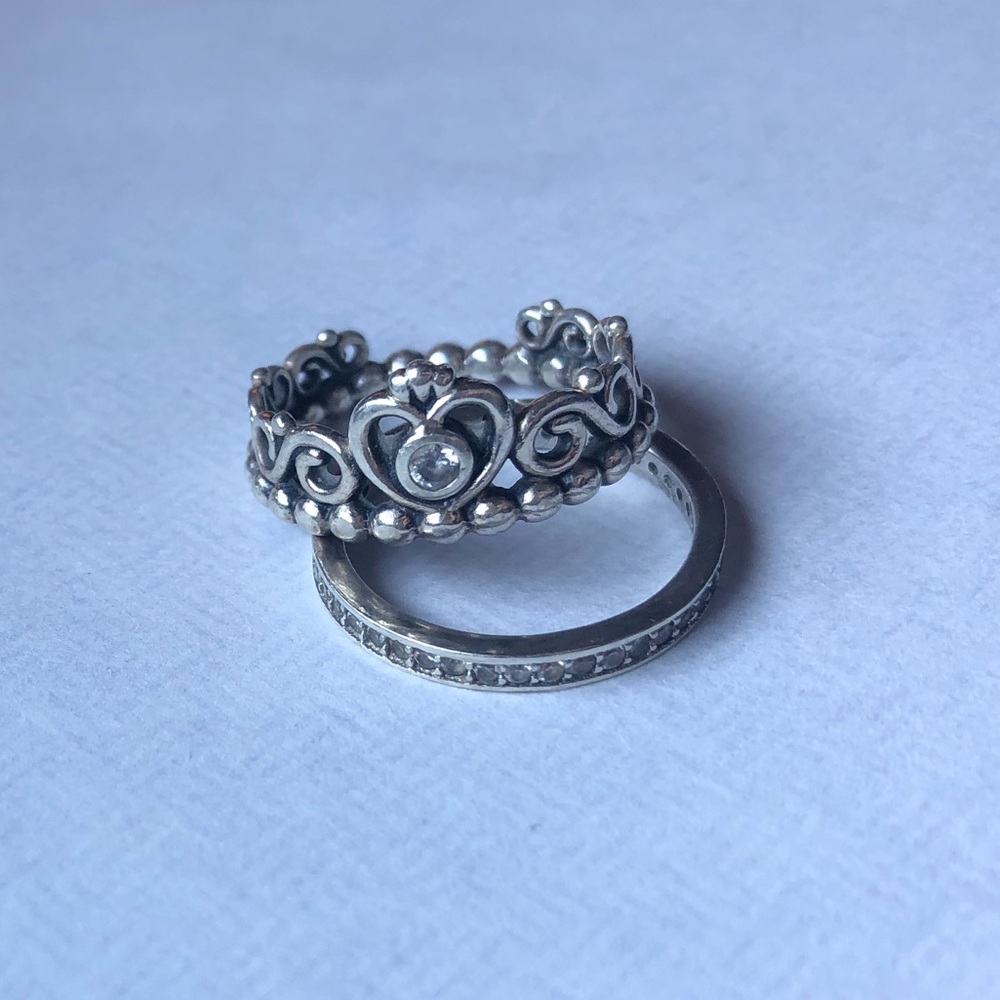 Pandora Tiara & Cubic Zirconia Stacking Rings